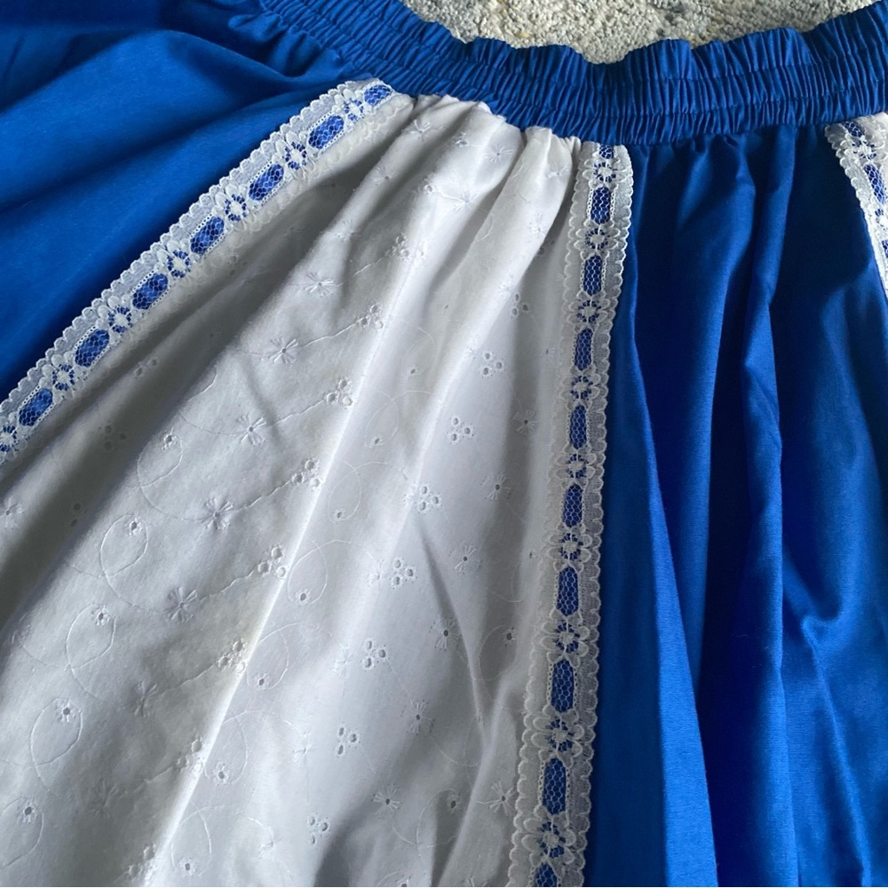 Blue & White Vintage Western Skirt - Picture 3 of 5